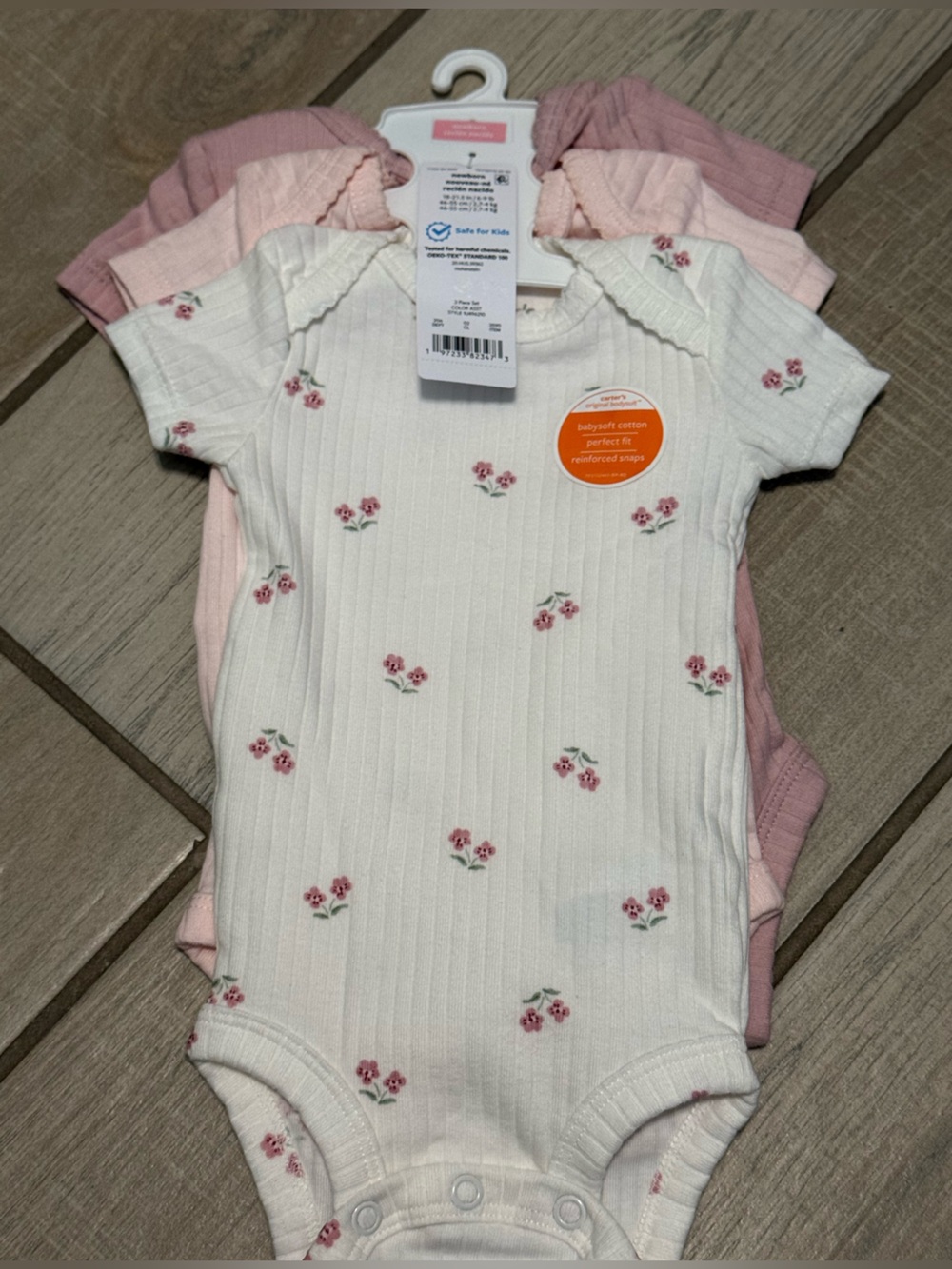 Carters Baby Girl’s 3 piece Short Sleeve Tops NEWBORN NWT